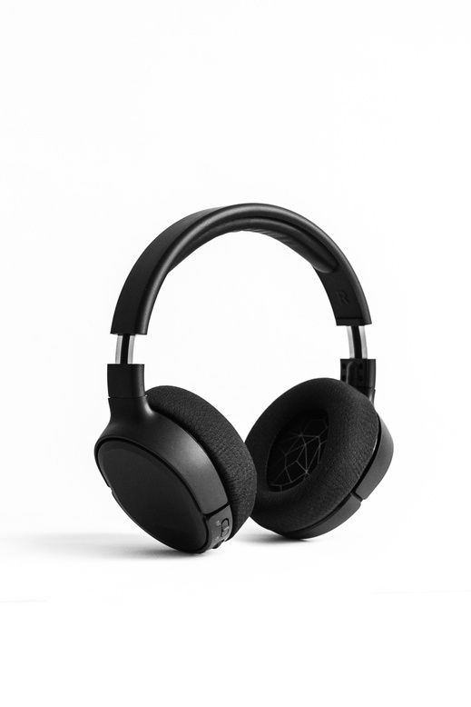 Black Headphones on White Background